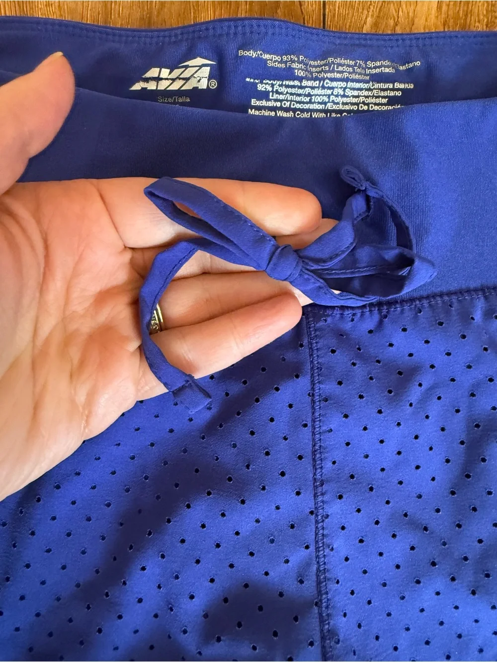 Avia Royal Blue Athletic Shorts Gray Panels Size Medium - Picture 4 of 10